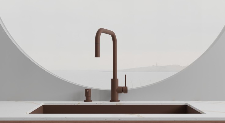 Scandtap Accent Square kjøkkenbatterieri, rust