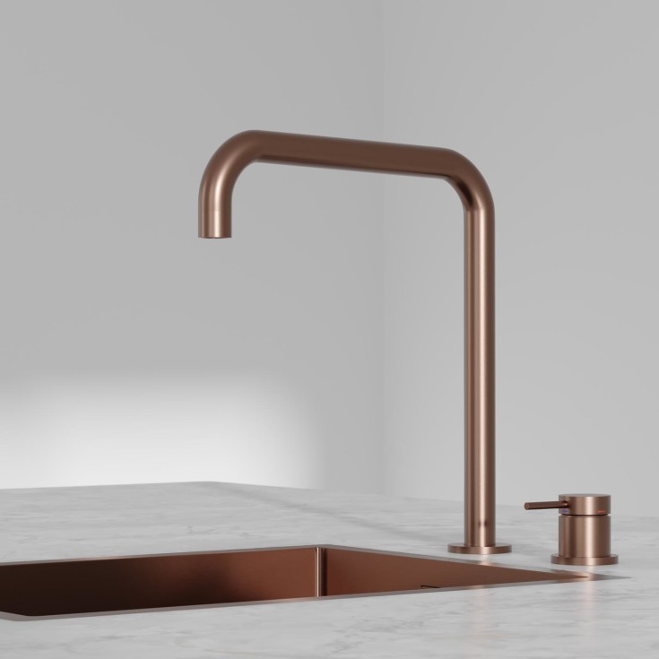 Scandtap Harmonized K2 kjøkkenbatterieri, square, amber