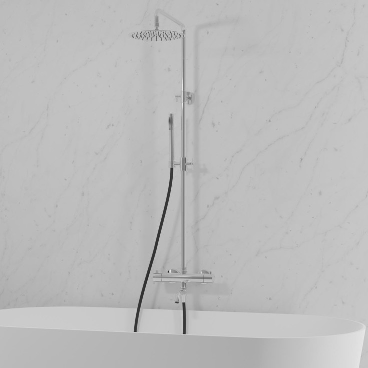 Scandtap Pleasure badkarsblandare med duschset, polerad stål