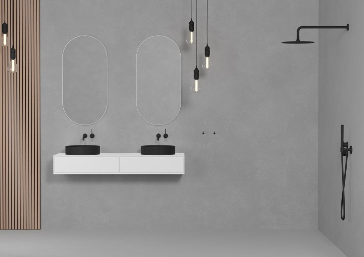 Scandtap Solid M1 speil, 50x100 cm, matt hvit