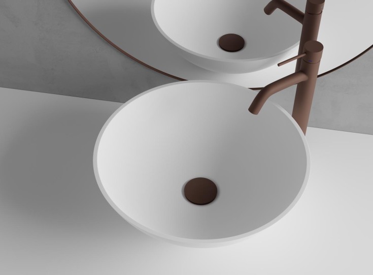 Scandtap Solid R1 håndvask, Ø40 cm, mat hvid