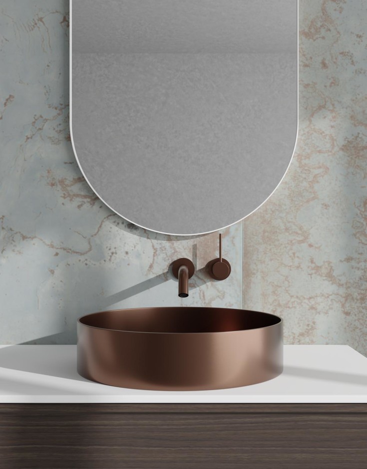 Scandtap Rare R tvättställ, Ø37,5 cm, borstad koppar