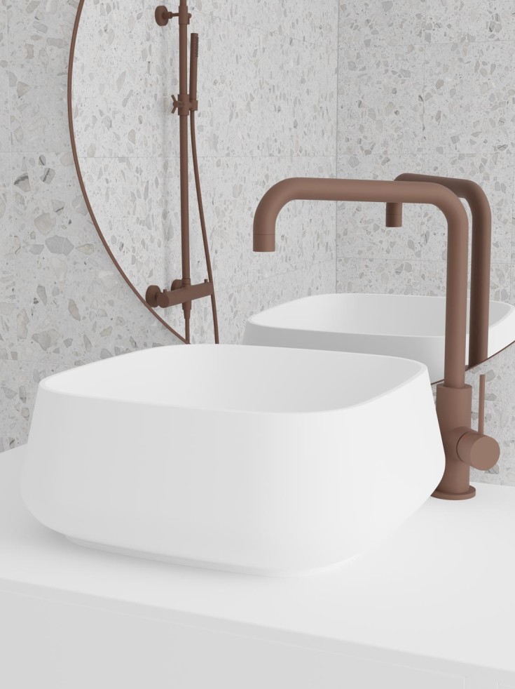 Scandtap Solid S3 tvättställ, 38x38 cm, matt vit