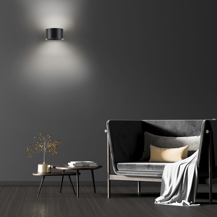 Pure Clipse rund væglampe, Ø150mm antracit