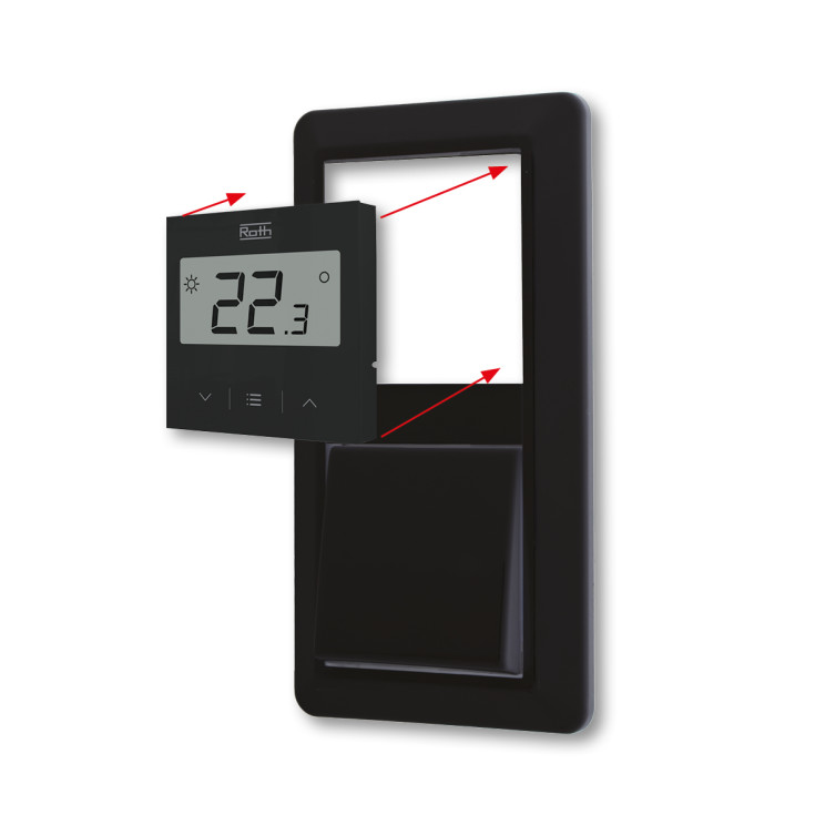 Roth Touchline SL digital romtermostat, for innbygging, med display, sort