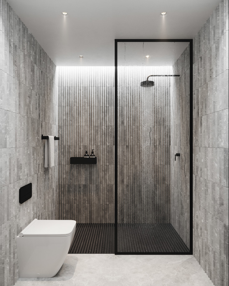 Nichba Bath Shelf 40 dusjhylle, sort