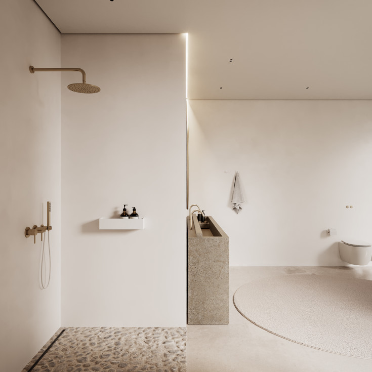 Nichba Bath Shelf 40 dusjhylle, hvit