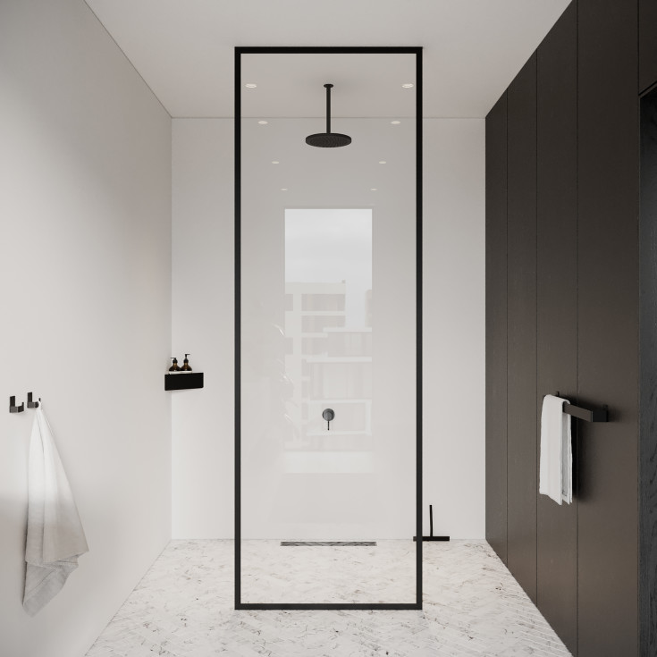 Nichba Bath Shelf Hjørne dusjhylle, sort