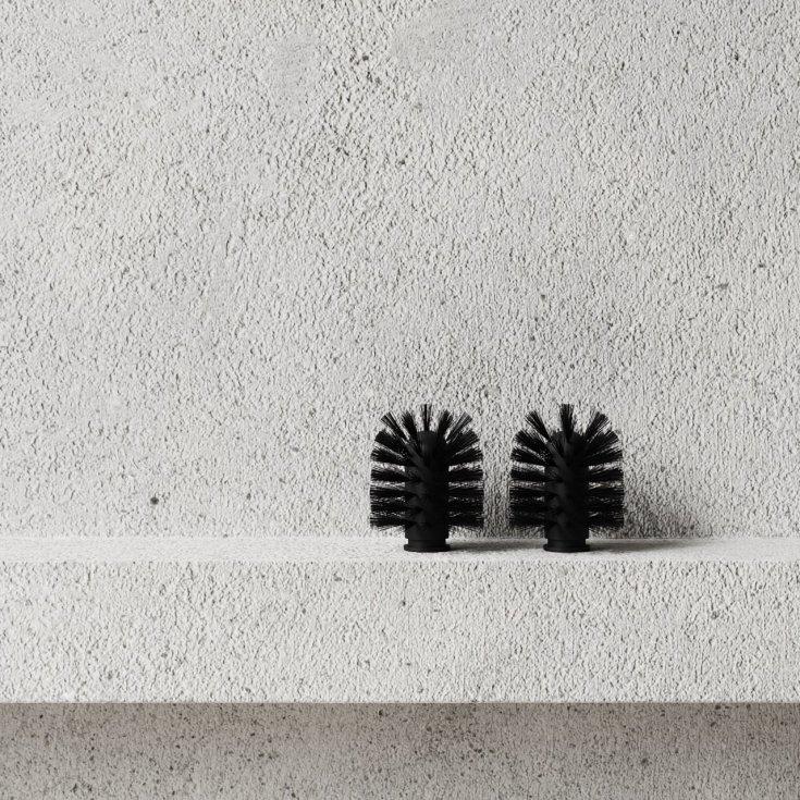 Nichba toalettbørstehode, 2 stk, sort