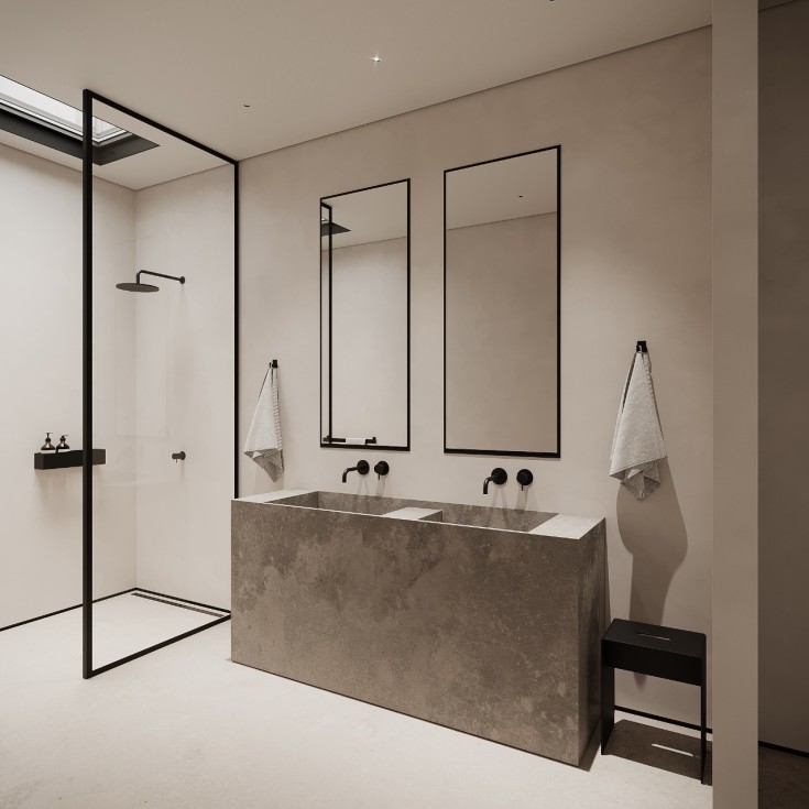 Nichba Mirror Large spegel, 145x60 cm, svart