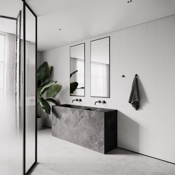 Nichba Mirror Large spegel, 145x60 cm, svart