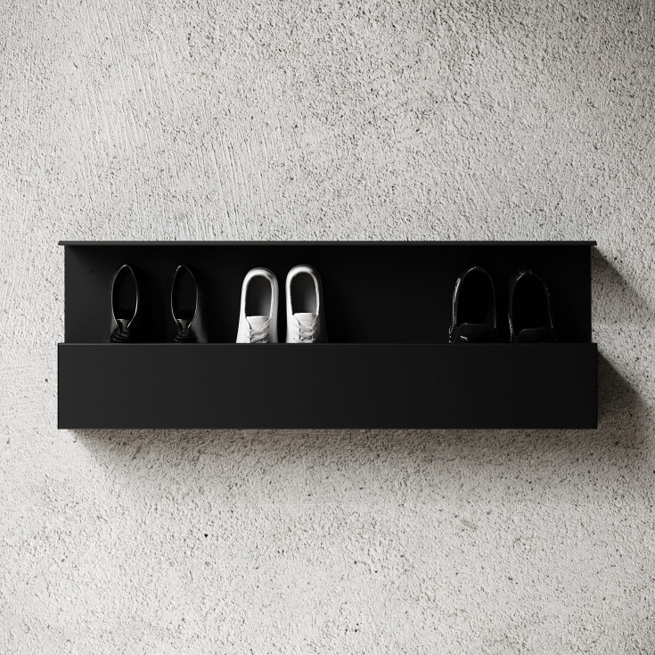 Nichba Shoe Box skohylla, 100 cm, svart