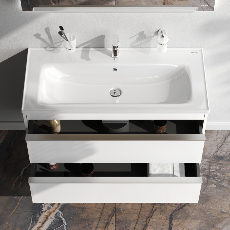 AM.PM Hit møbelpakke, 99x45 cm, hvit høyglans