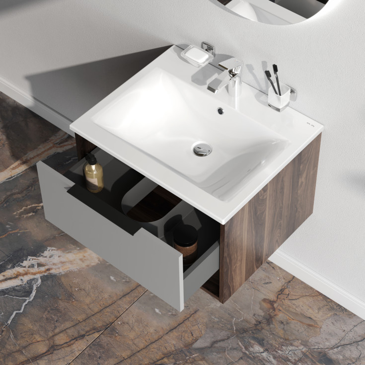 AM.PM Flash möbelpaket, 61x49,5 cm, mörk ek/matt grå