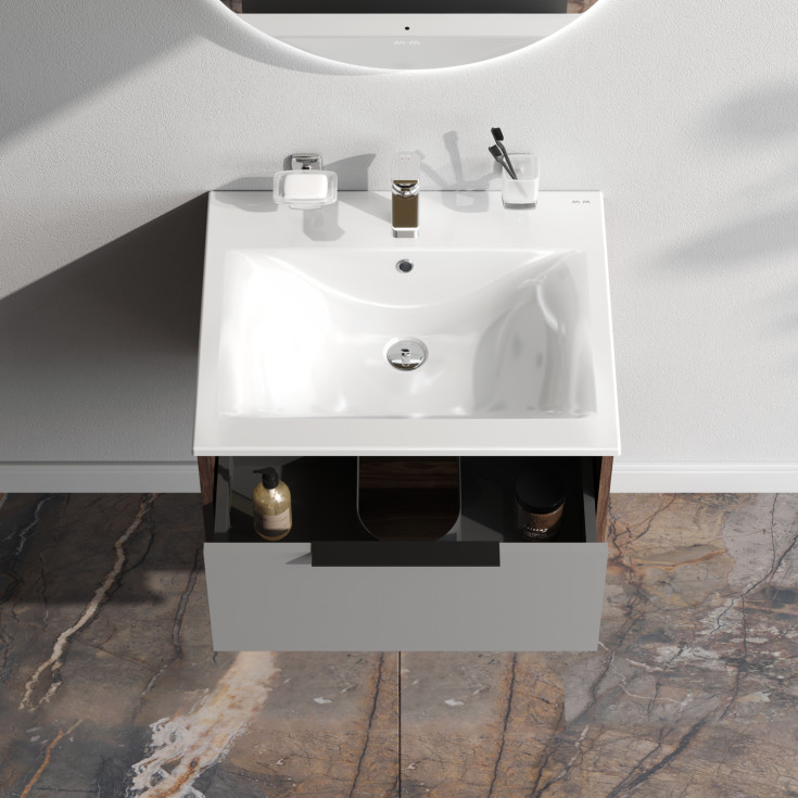 AM.PM Flash møbelpakke, 61x49,5 cm, mørk eik/matt grå