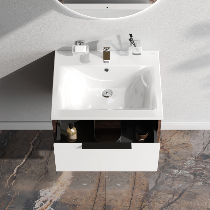 AM.PM Flash möbelpaket, 61x49,5 cm, mörk ek/vit högglans