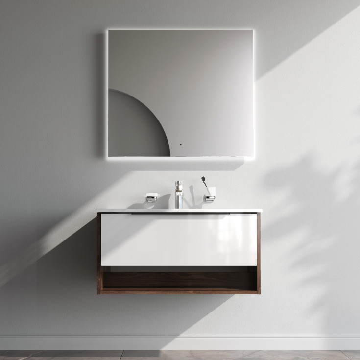 AM.PM Flash möbelpaket, 81x49,5 cm, mörk ek/vit högglans