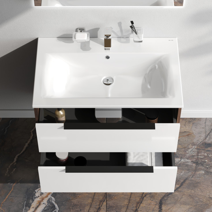 AM.PM Flash møbelpakke, 81x49,5 cm, mørk eik/hvit høyglans