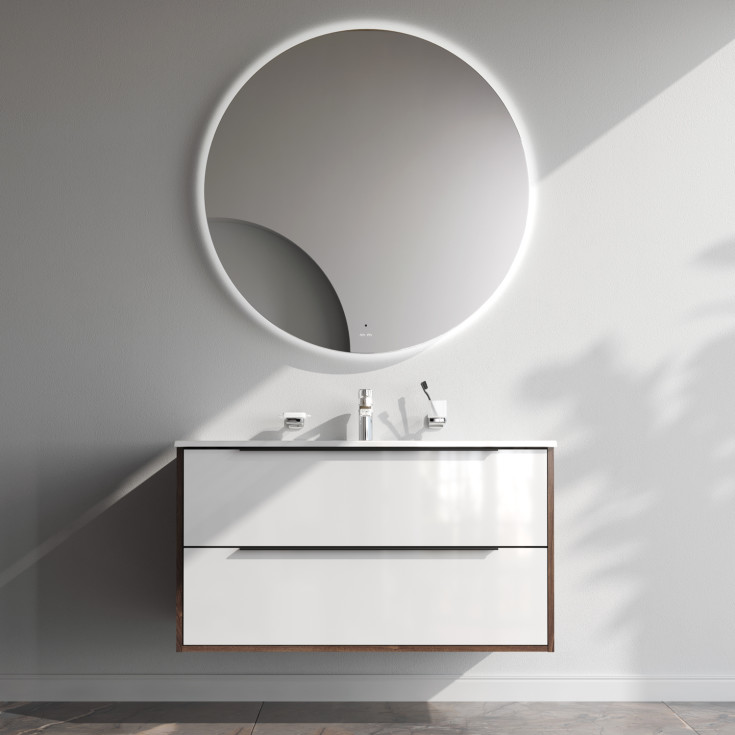 AM.PM Flash møbelpakke, 101x49,5 cm, mørk eik/hvit høyglans