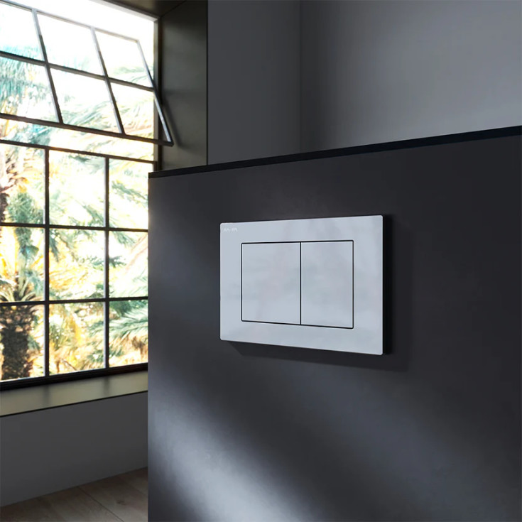 AM.PM Func vägghängt toalettpaket, utan spolkant, vit/krom