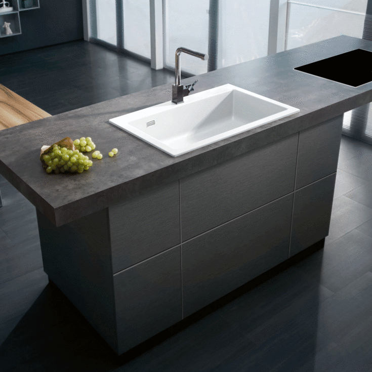 Lavabo Mera 80 kjøkkenvask, 80x51 cm, hvit