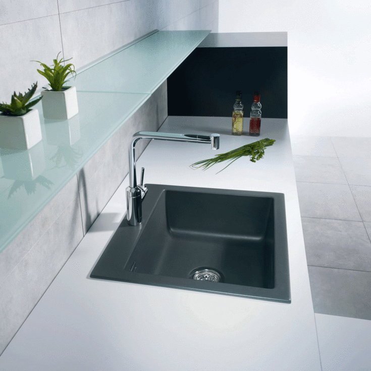 Lavabo Mera 57 køkkenvask, 57,5x51 cm, mat sort