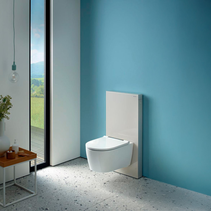 Geberit Monolith Plus sisterne for vegghengt toalett, 101 cm, beige glass