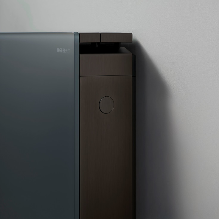 Geberit Monolith Plus cistern för vägghängd toalett, 114 cm, grått glas