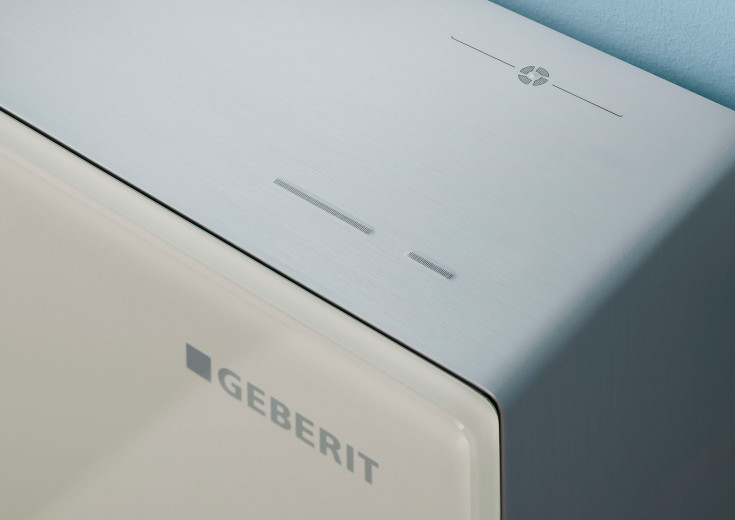 Geberit Monolith Plus cistern för vägghängd toalett, 114 cm, beige glas