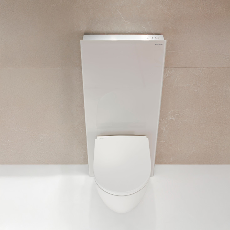 Geberit Monolith Plus sisterne for vegghengt toalett, 114 cm, beige glass