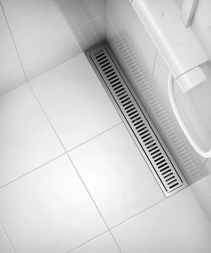 Purus Line lav 700mm avløpskanal Ø50mm horisontal, 2-delt vannlås