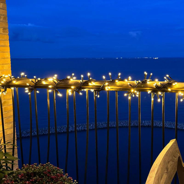 Sirius Tech-Line Cluster udendørs lyskæde, 120 varm hvide lys, 2 meter, forlænger