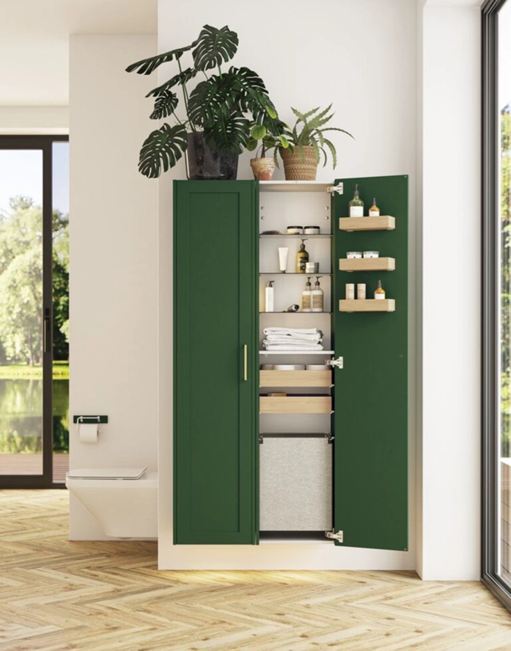 Dansani Luna højskab, 40x176 cm, venstre, mat hvid