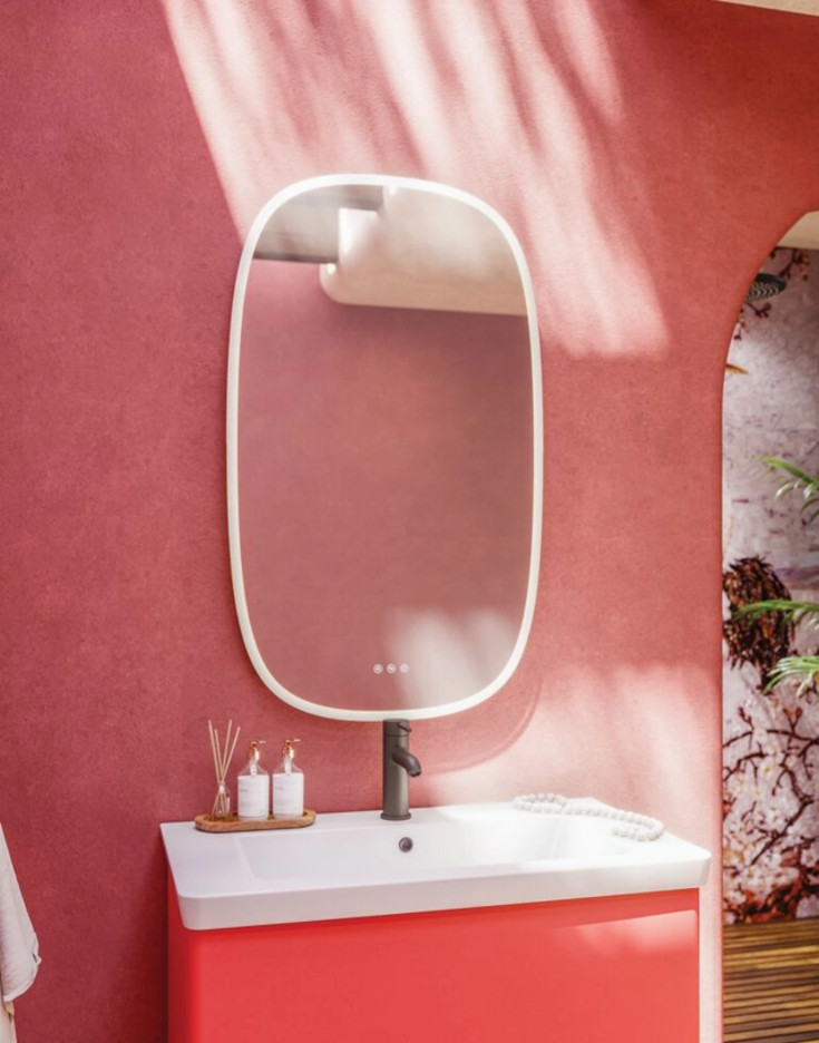 Dansani Squircle spegel med belysning, 100x60 cm