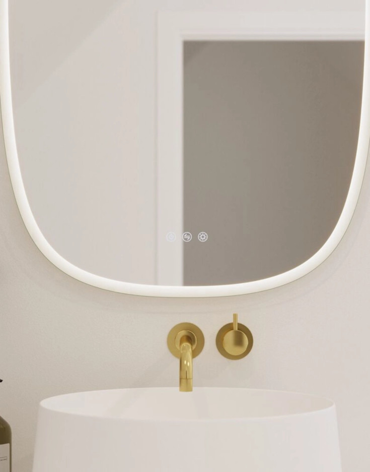 Dansani Squircle spegel med belysning, 100x60 cm