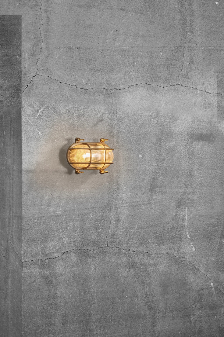 Nordlux Helford utelys vegg, messing