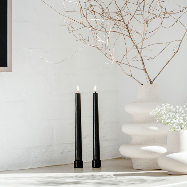 Uyuni LED kronelys, batteri, sort