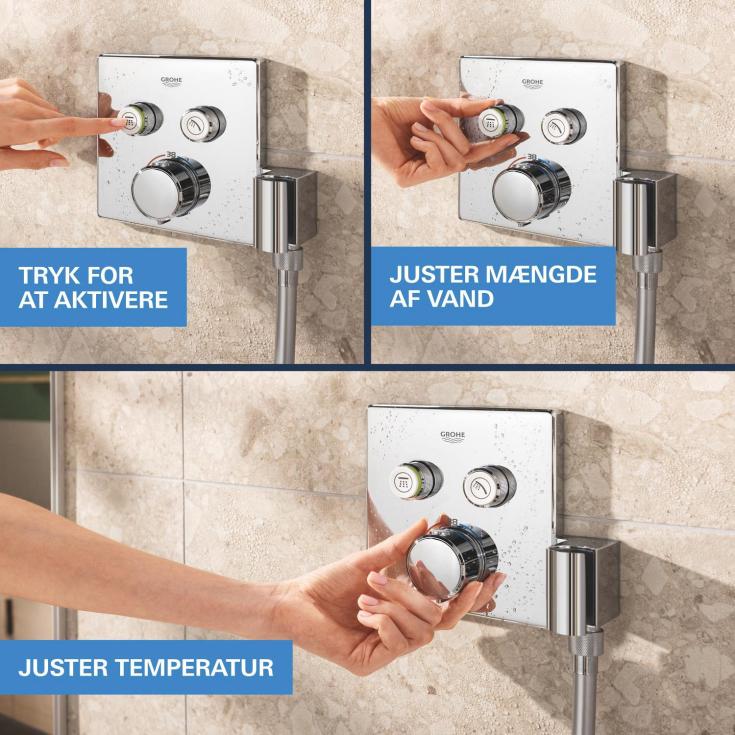 Grohe Precision SmartControl Cube Vitalio duschset, vattenbesparande, krom