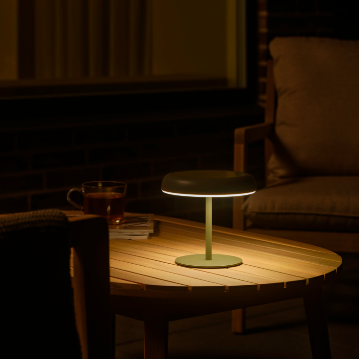 Nordlux Elmer oppladbar & solcelle bordlampe, grønn