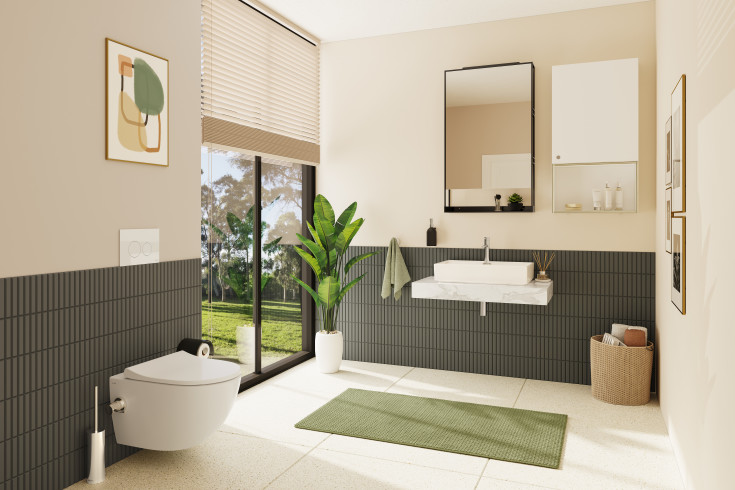 Vitra Sento douchetoilet, uden skyllekant, antibakteriel, hvid