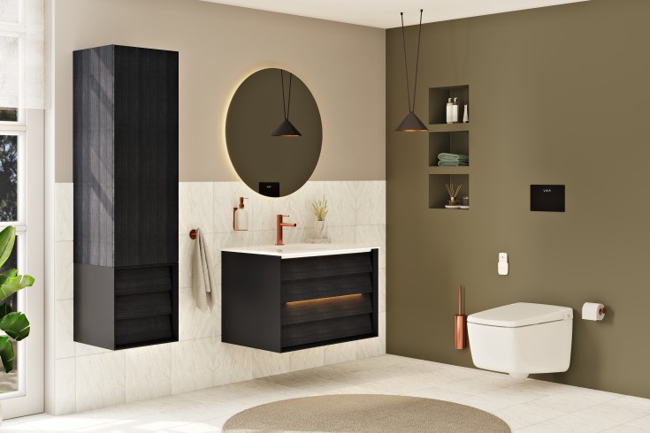 Vitra V-Care Prime duschtoalett, utan spolkant, antibakteriell, vit