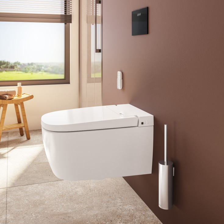 Vitra V-Care Comfort duschtoalett, utan spolkant, antibakteriell, vit