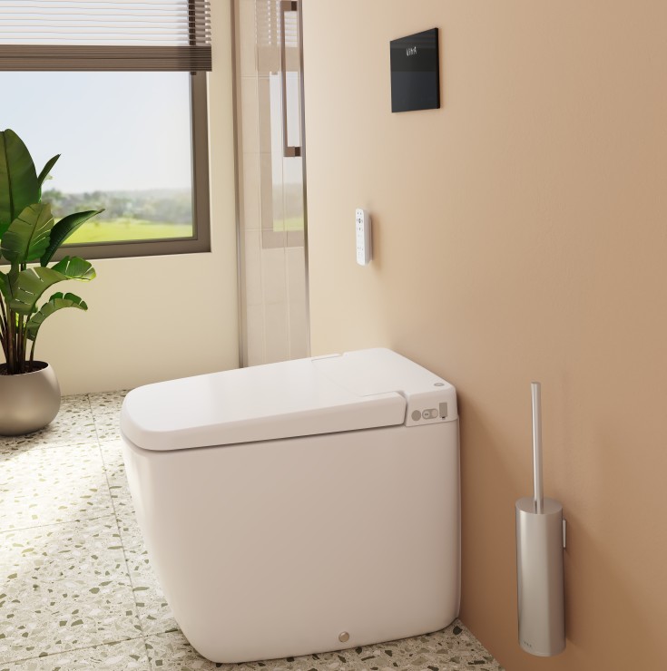 Vitra V-Care Prime duschtoalett, utan spolkant, antibakteriell, vit