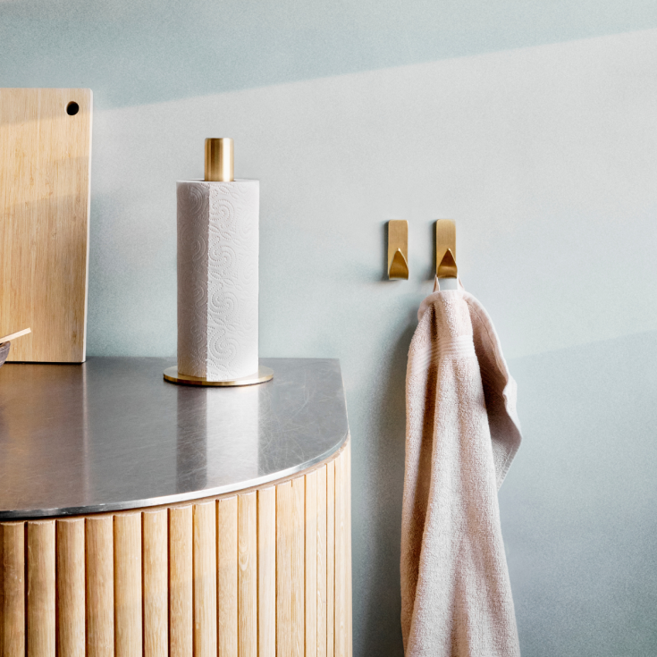 Bastant Design handdukskrok, 2 st, borstad mässing