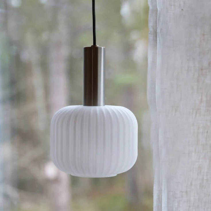 SOBER Pendel Lille 1L stål/hvid