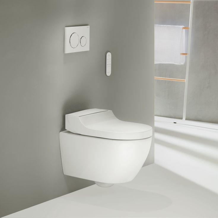 Geberit AquaClean Tuma Comfort dusjtoalett, uten skyllekant, rengjøringsvennlig, hvit