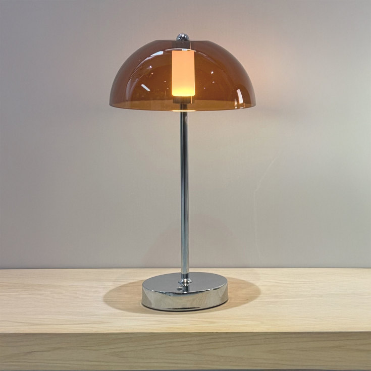 Veli Line Shade genopladelig bordlampe, ravfarvet