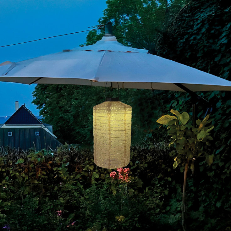 Veli Line solcelle papir lanterne, beige