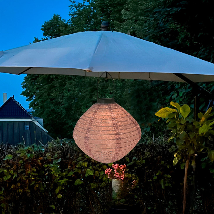 Veli Line solcelle papir lanterne, rosa