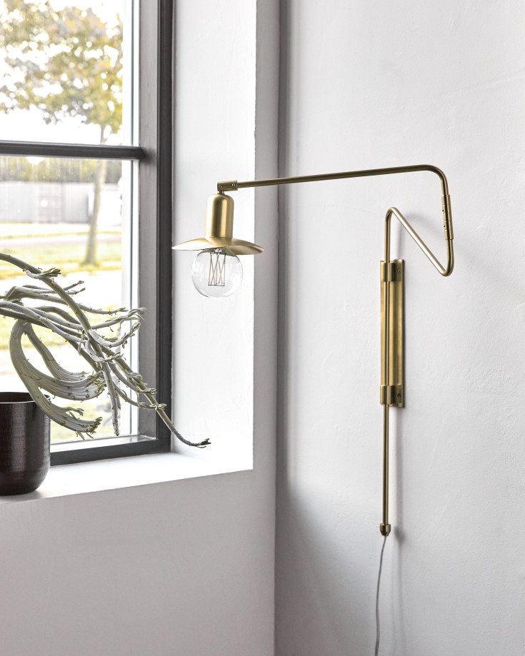 House Doctor Swing vegglampe, 35 cm, messing